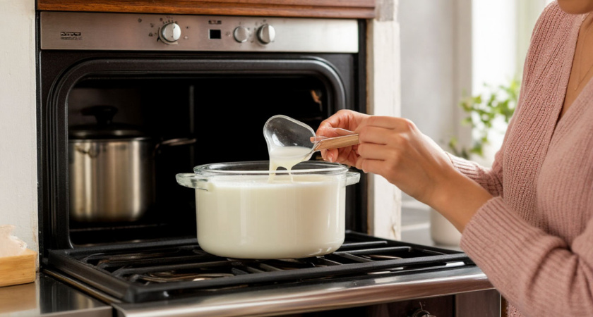 Финский блин с русским акцентом: ставлю молоко в духовку на 15 минут и объедение на завтрак готово