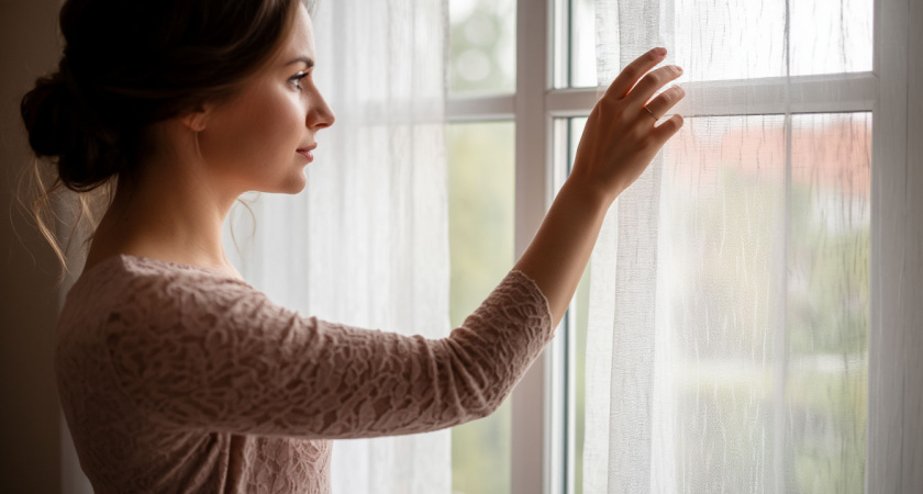 За 5 минут убрала все затяжки на тюле: хитрый трюк с монеткой и тюль новый как из магазина