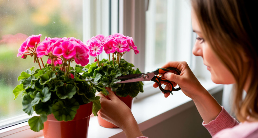 Обрезаю комнатную герань по правилу 3-5-7: спустя месяц - пышный куст без единого вытянутого стебля