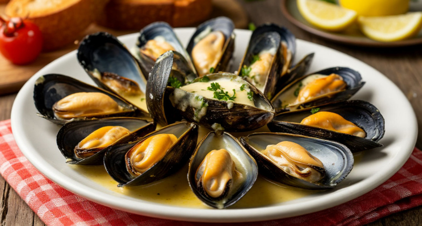 Заглянула в Светофор и обомлела от деликатесов: взяла мясо чилийских мидий за 400 руб для сырных "лодочек" - мой фирменный рецепт 