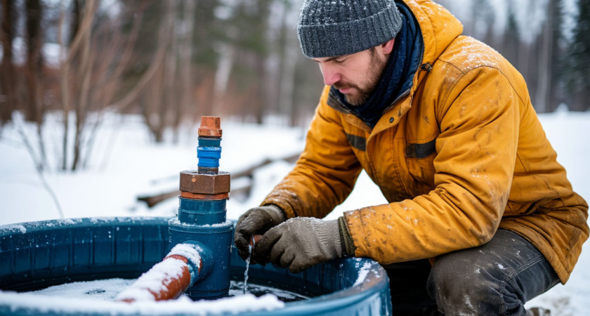 Монтирую зимний водопровод по новой схеме до холодов: вода идет всю зиму без подогрева - простая физика и расчеты