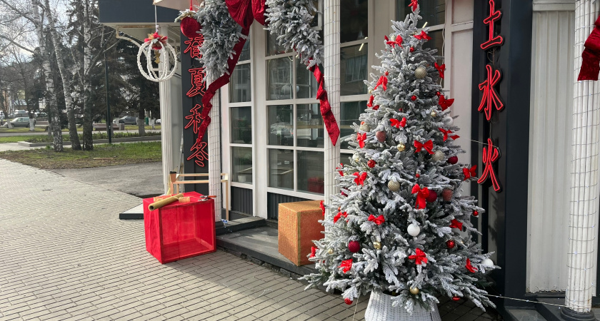 В Кургане украсили площадь Ленина  гигантской жар-птицей к Новому году 