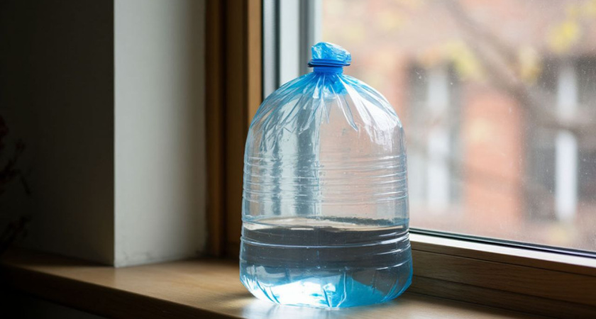 На подоконник всегда ставлю пакет с водой: надёжный способ -  забыла про вечную надоедливую проблему