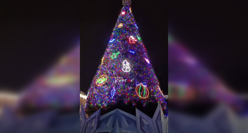 В Кургане на площади Ленина установили главную новогоднюю ёлку