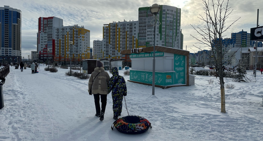 В Кургане есть много мест для катания на лыжах и тюбинге