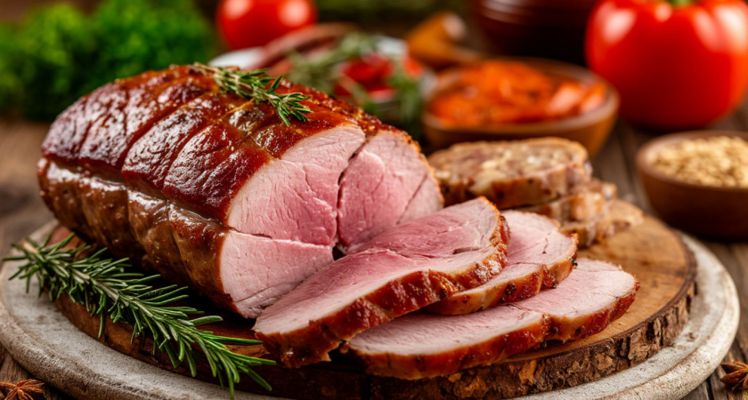 На праздниках ветчину не покупаем: делаю мраморную нарезку к завтраку на бутерброды - в 3 раза дешевле и вкуснее магазинной