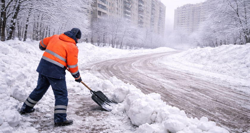 В Кургане продолжают устранять последствия снегопада