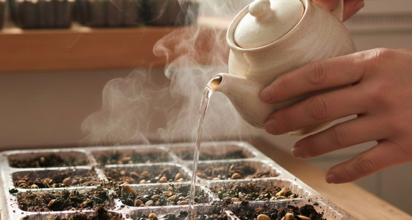 Поливаю семена кипятком и всходы появляются быстрее — странный метод, который работает лучше покупных стимуляторов