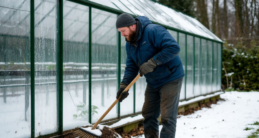 Счистил снег с теплицы - испортил поликарбонат, не счистил - испортил теплицу: вот как я за ночь решил вопрос со сходом снега 1-й свечой