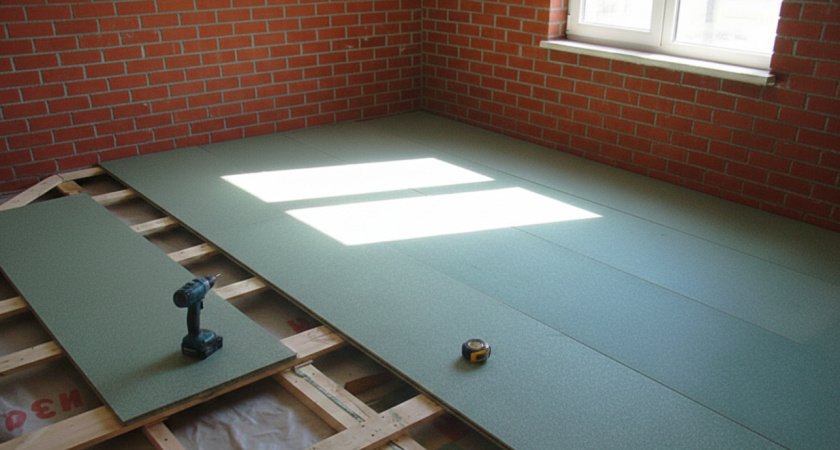 Уложил пол без стяжки за день: незаслуженно забытый материал заменяет ламинат и фанеру — без долгого ремонта и лишних трат