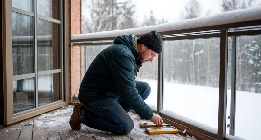 Зимой выхожу на балкон босиком: сделал тёплый пол с двойной "обрешёткой" - без отопления и лишних затрат
