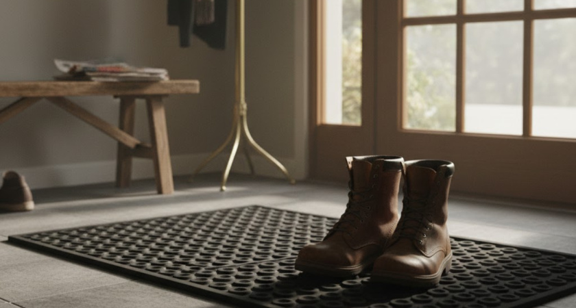 Старые резиновые коврики не выбрасываю: беру ножницы и за 5 минут делаю «антилёд» для обуви — подошва не скользит даже в гололёд