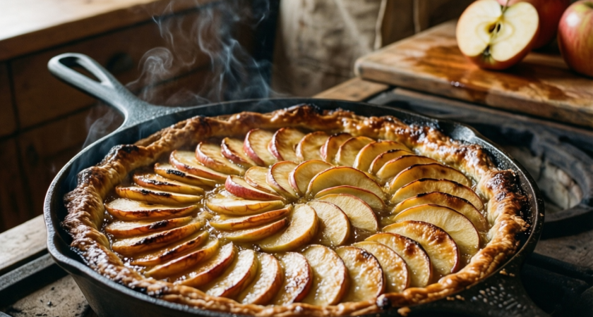 Этот пирог с яблоками на сковороде будете готовить каждый день: сочная вкуснятина за считанные минуты