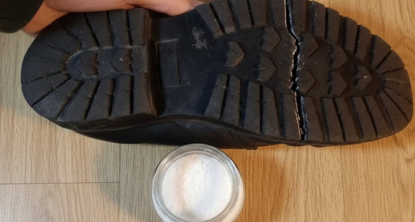 Посыпал, прижал — и трещина на подошве исчезла: простой и копеечный способ склеить обувь намертво за 5 минут