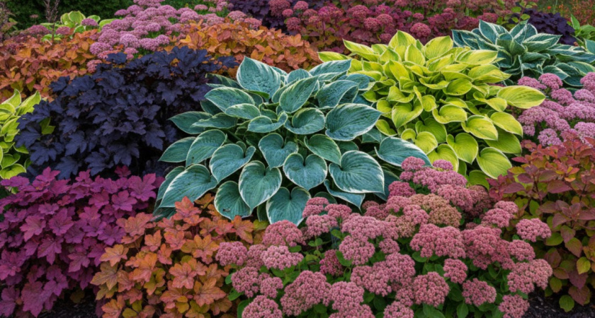 3 неприхотливых многолетника с яркой листвой: выживут в –35 °C и украсят сад фонтаном красок из бронзы и пурпура