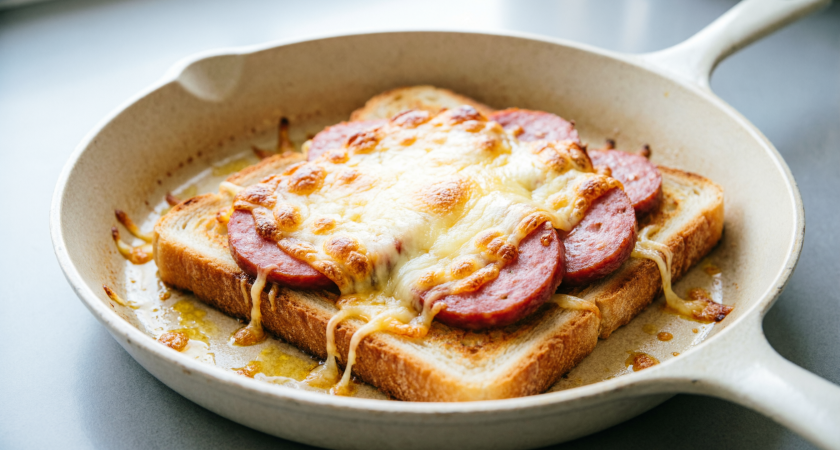 Гости на пороге — кидаю все что есть на хлеб и на сковородку: сочные хрустящие пиццаброды готовы