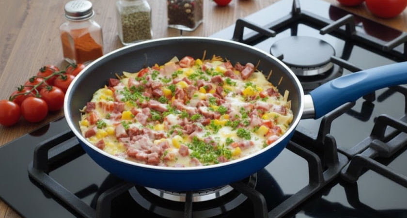 Режу лаваш полосками и бросаю на сковородку: «ленивая» пицца за 10 минут из доступных продуктов