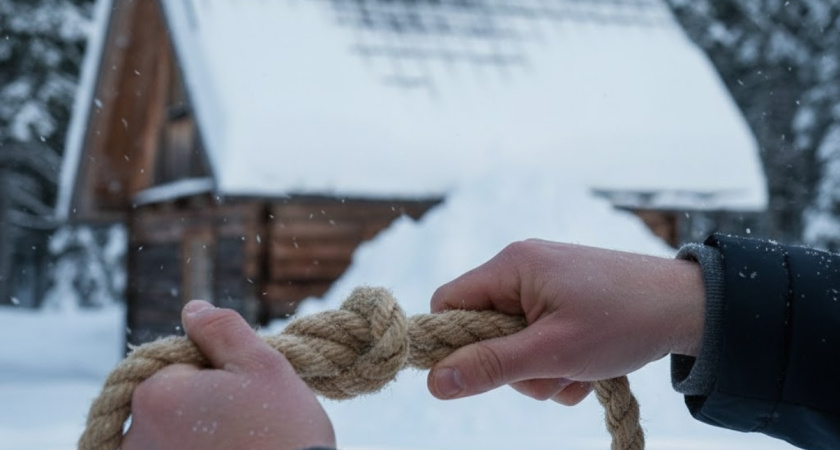 Больше не мучаюсь с лопатой: отец показал, как очистить крышу верёвкой за 5 минут — легко и безопасно