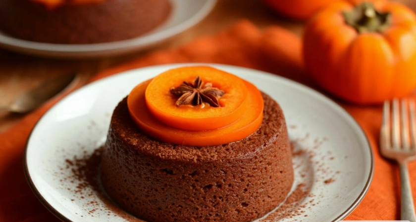 Делаю на завтрак ленивый пудинг за пару минут: смешиваю хурму с какао и на холод - круче чем в дорогих кофейнях