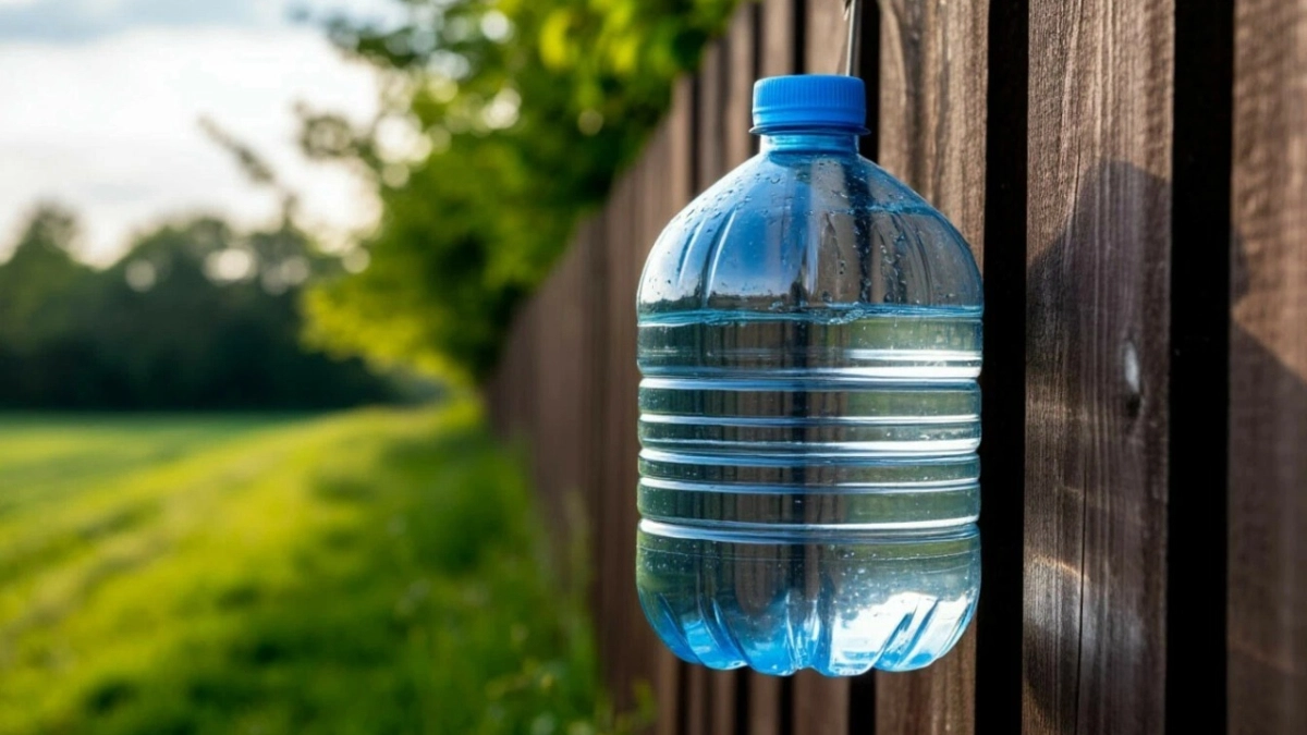 Подвешиваю бутыль с водой к забору: избавился от одной деревенской напасти