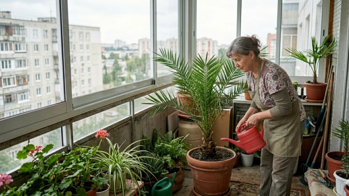Выращиваю финики на балконе круглый год: роскошная зелень прекрасно очищает воздух от пыли - через 2 мес уже дает первые плоды