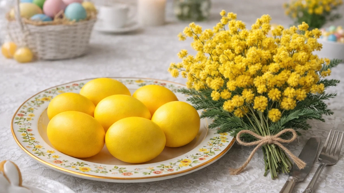 Не яйца на Пасху, а весенние солнышки: простая специя и хитрость с солью для ярко-желтого оттенка