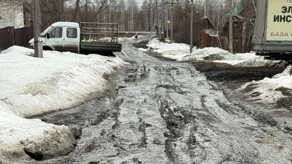 По колено в хлюпающей грязи вынуждены передвигаться жители одного из микрорайонов Кургана