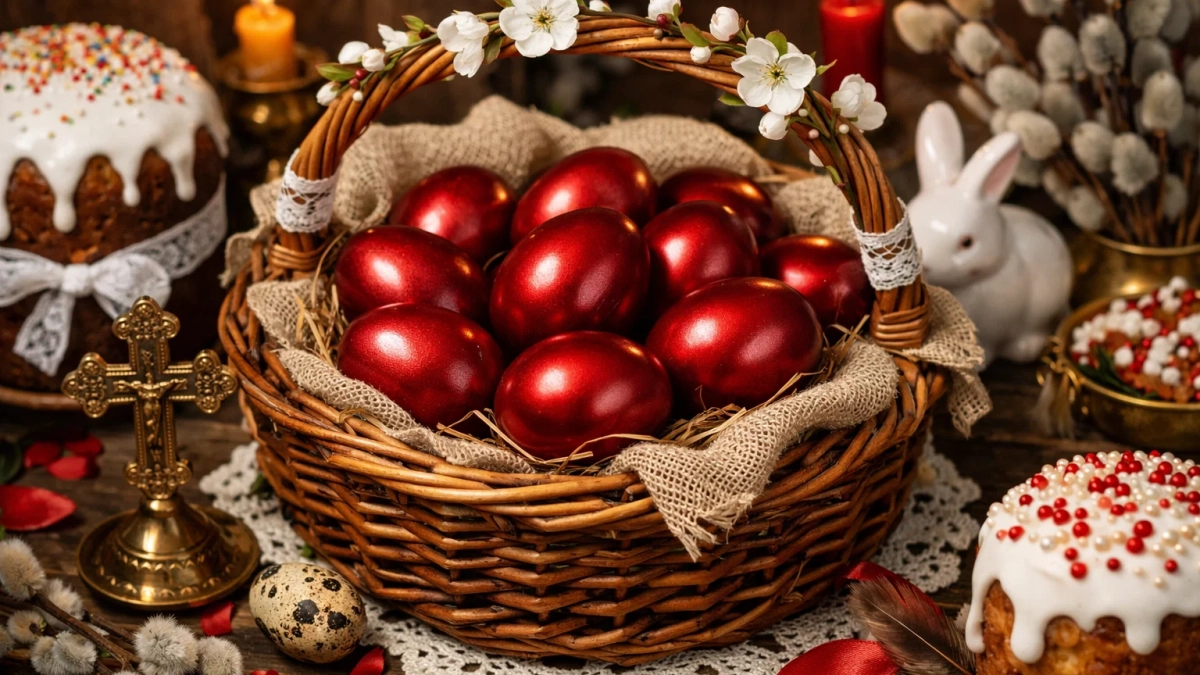 Эффект «дорого-богато»: мерцающие яйца в багряном цвете — модный тренд Пасхи 2026