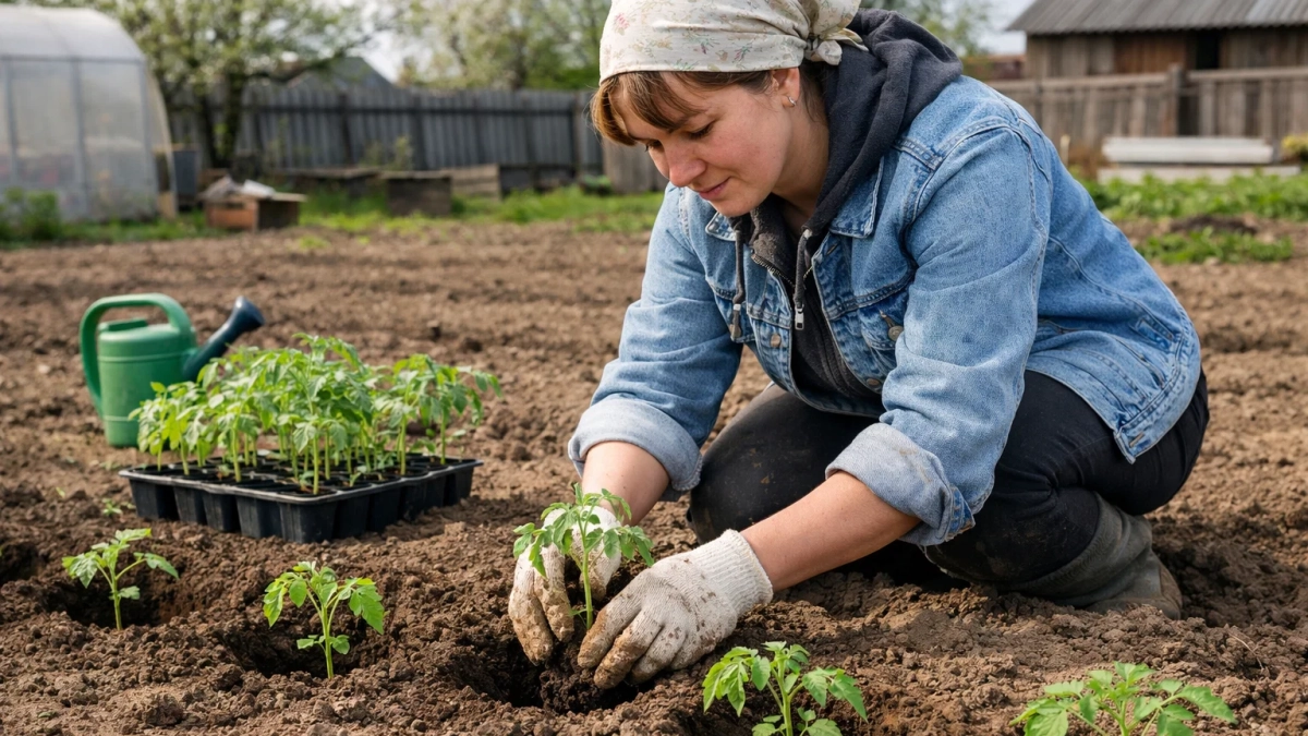 По ведру с куста: сажаю томаты ямочным методом и забыла о вершинке — секрет мега-урожая 