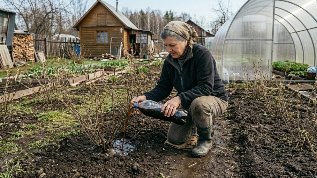 До схода снега - обязательно: весенний завтрак для чёрной смородины и богатого урожая