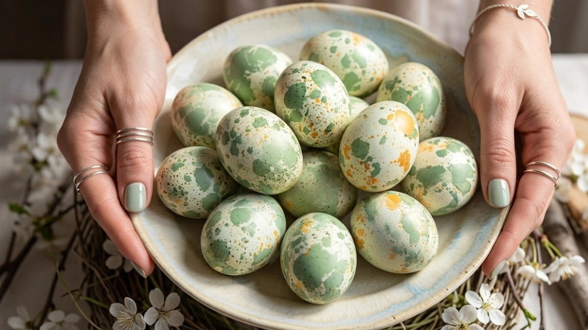 Куркума и шелуха - отдыхайте: просто беру колготки и крашу яйца на Пасху в мраморный цвет - как повторить пасхальный тренд 2026