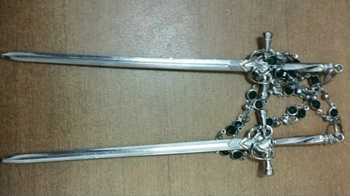 Курганские приставы не пустили в суд женщину с заколками в виде мечей