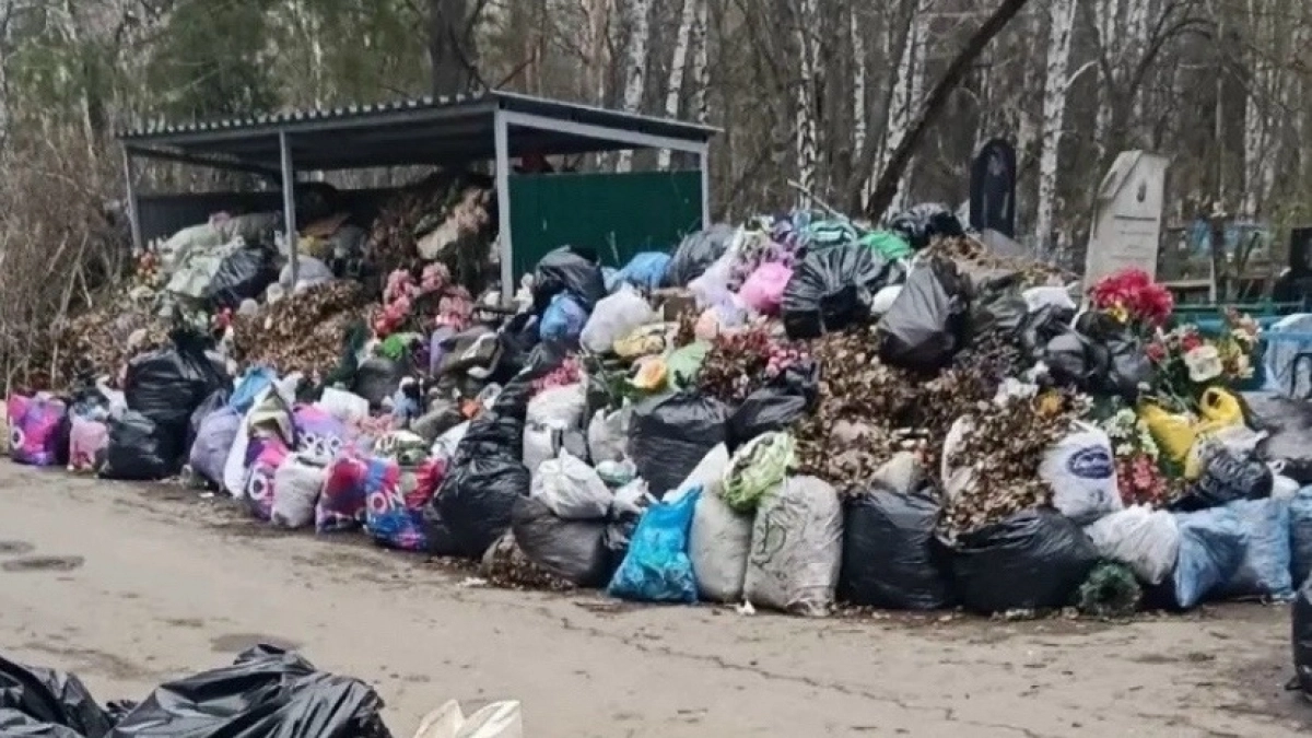 Курганцы жалуются на гигантскую свалку на кладбище в Рябково