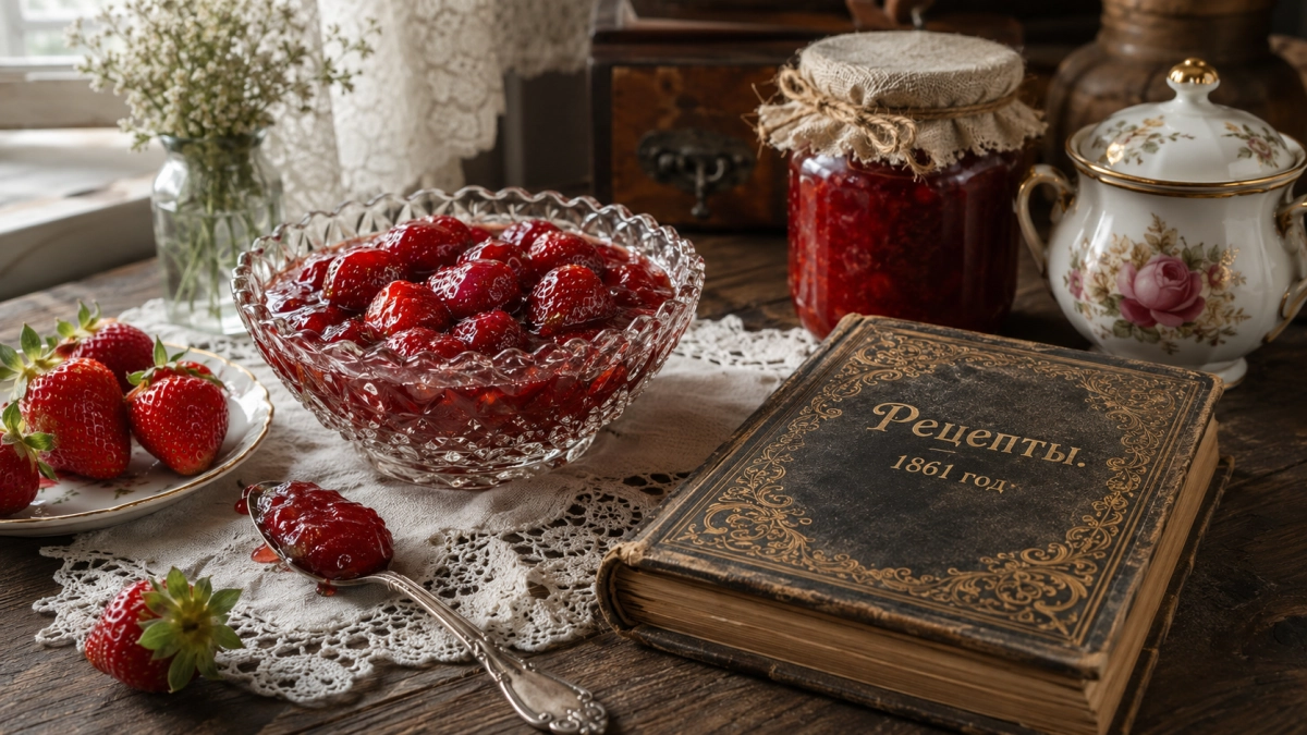 Готовлю клубничное варенье по-царски: рецепт из дореволюционной книги 1861 года — тогда делали гораздо вкуснее и умнее