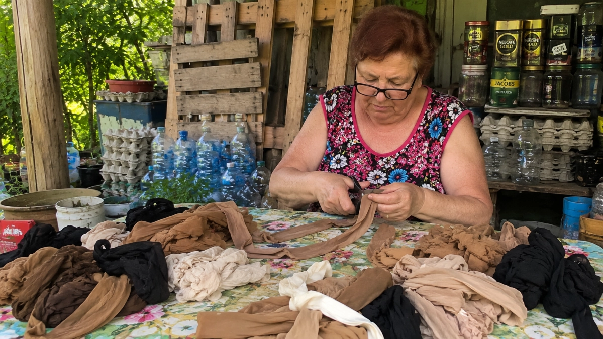 Старые капроновые колготки нарезаю полосками — получаю незаменимую вещь для огорода: радуюсь большому урожаю