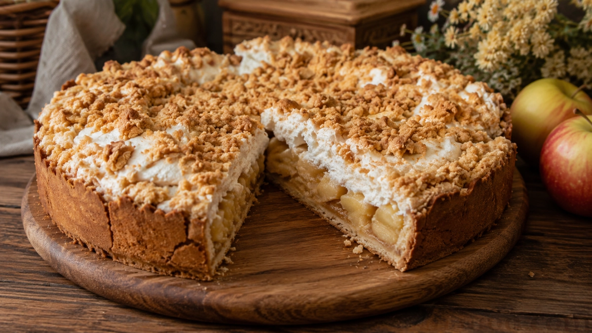 Польский яблочник вкуснее, чем шарлотка, и выглядит наряднее — а готовится просто: в 3 трюка