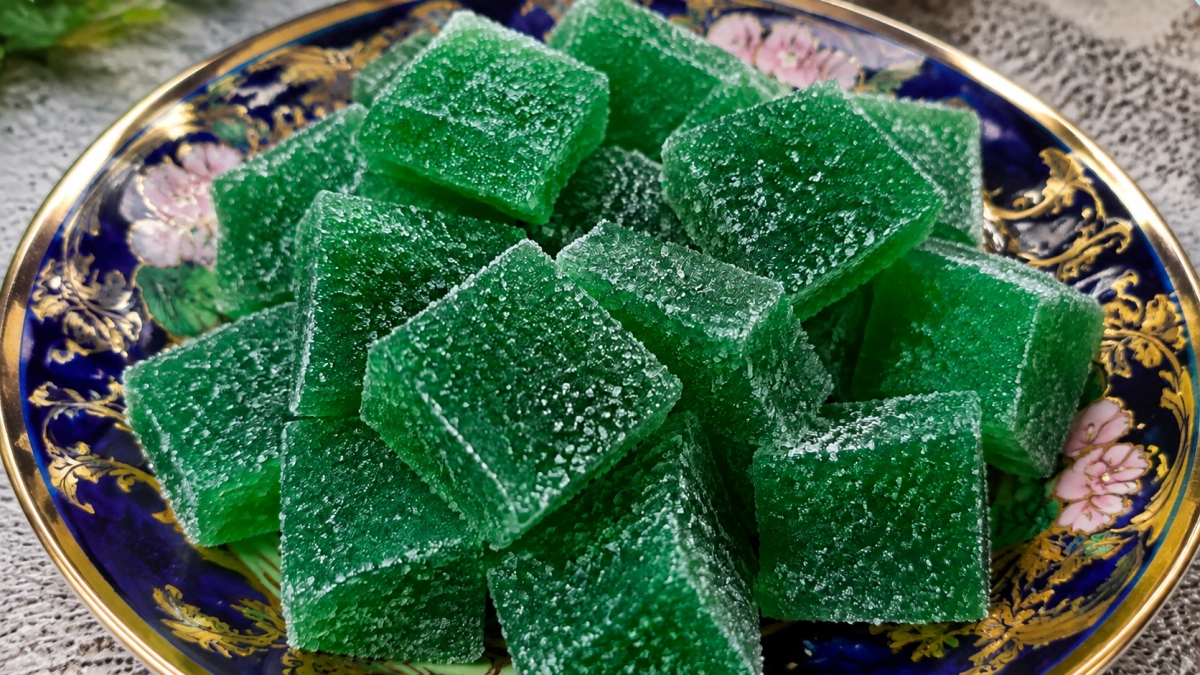 Перестала покупать мармелад — варю из кислого крыжовника изумрудные кубики: они сияют, как нефрит, и тают во рту