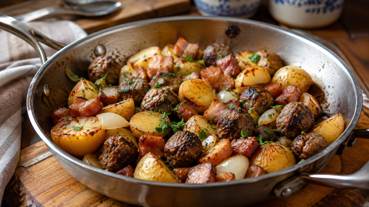 Вместо надоевшей шакшуки: готовим на завтрак шведский питт-и-панна — скандинавское блюдо с яйцами «из того, что есть в холодильнике»
