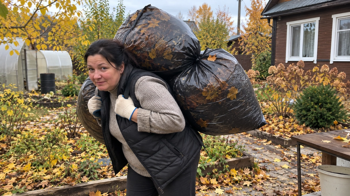 Собираю опавшую листву мешками — везу на дачу: к весне будет 3 полезных применения