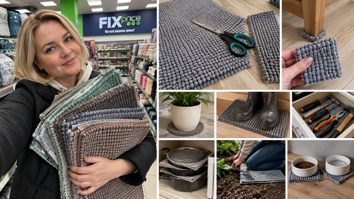 Коврики для ванной из Fix Price беру по несколько штук, но в ванную не кладу: режу на куски — 7 применений для дома и дачи