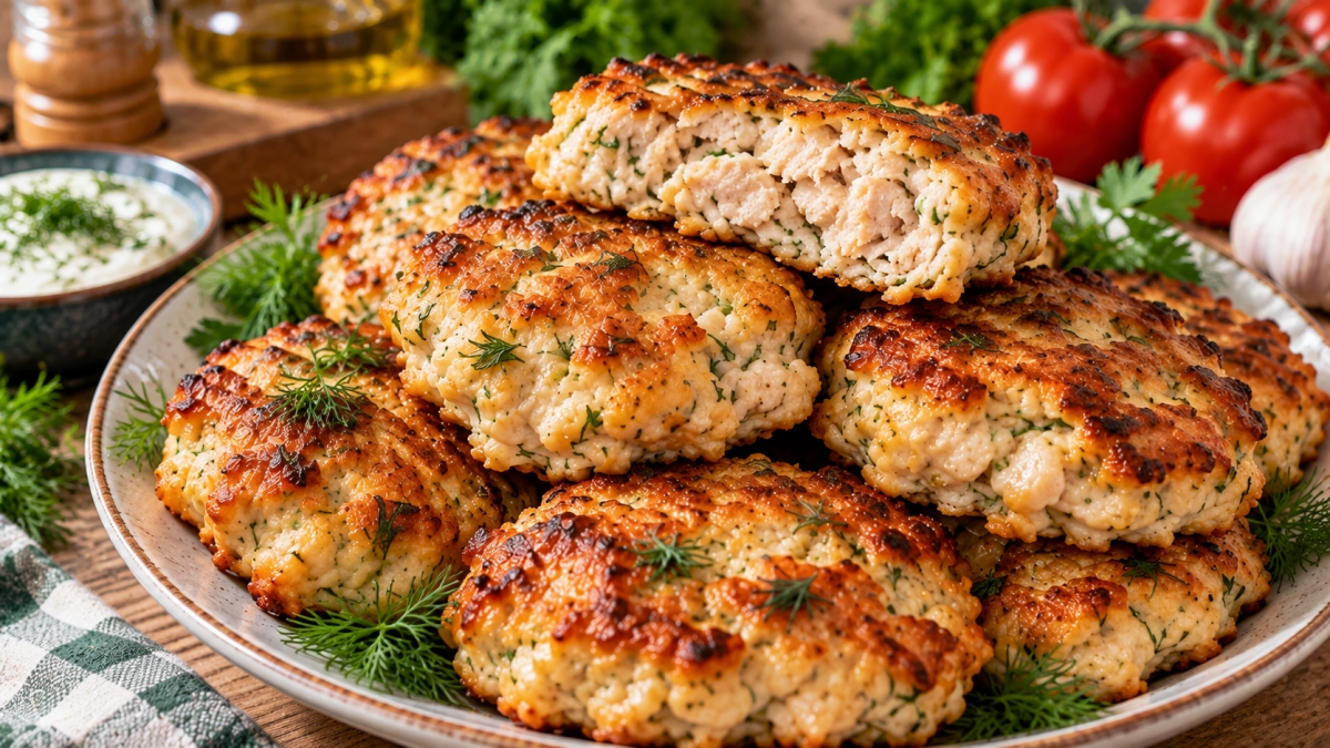 Куриные оладьи готовлю чаще котлет: ни мясорубки, ни формовки — нарезала кубиками, залила кефиром и на сковородку ложкой