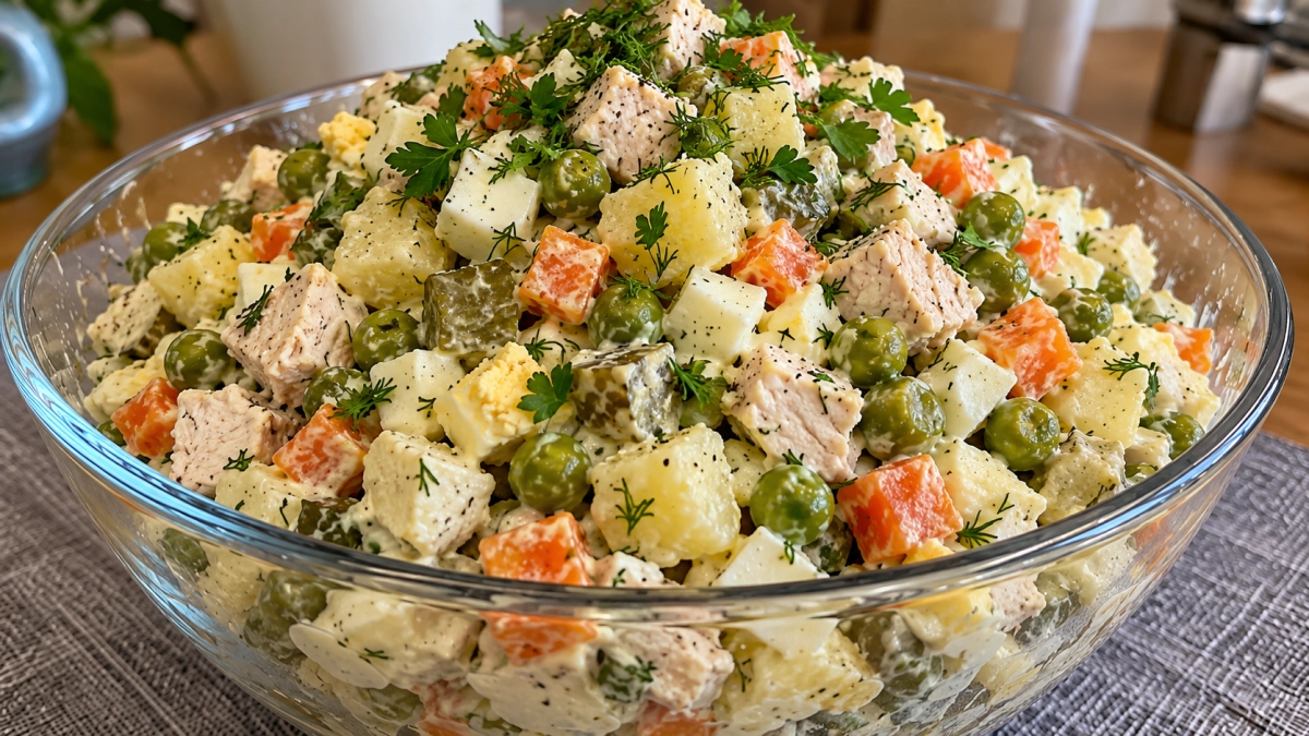 Классическое оливье уже надоело: готовлю его диетического брата с курицей и без майонеза — получается не менее вкусно и сытно