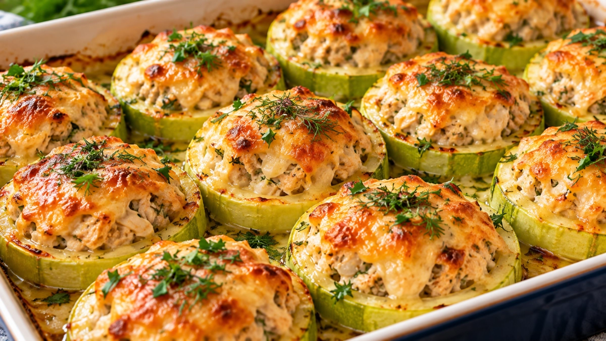 Кабачки кольцами больше не жарю: начиняю курицей и сыром — получаются сочные мини-гнёзда с румяной шапочкой