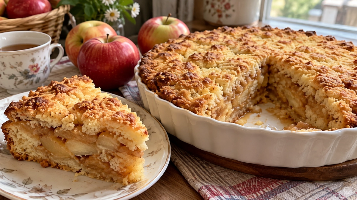 Яблочный насыпной пирог «Три стакана»: в 100 раз вкуснее шарлотки — и намного проще в готовке