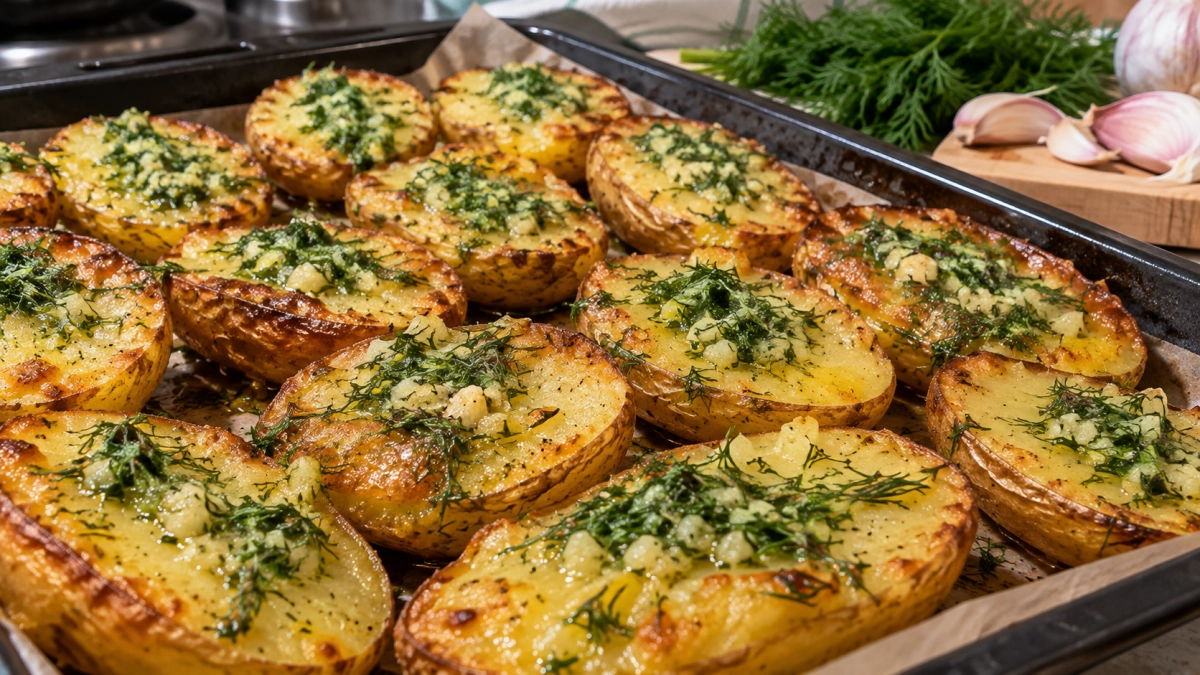 Картошку теперь не жарю в масле: запекаю по-испански с «шапочкой» — вкуснятина с чесноком, маслом и укропом