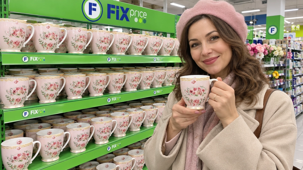Нашла в Fix Price настоящий китайский фарфор: розовая кружка с цветочным принтом — стоит 174 рубля, а выглядит как винтажная роскошь