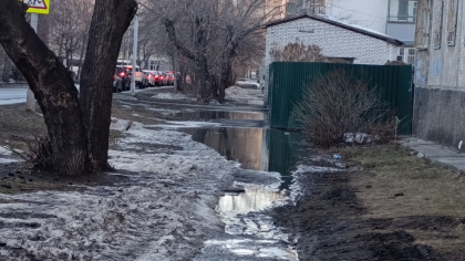В Кургане школьники вынуждены добираться на учёбу по тине